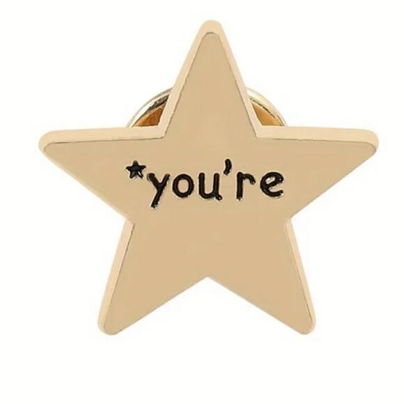 "You're" snarky gold star lapel pin - Picture 1 of 3